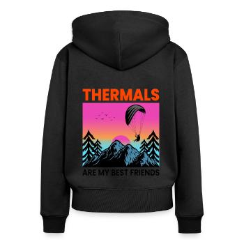 Pilote de parapente Parapente Aventures Thermiques - Sweat à capuche zippé Premium bio Femme - noir - Dos - Julia (174cm)