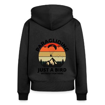 Pilote de parapente Aventures en parapente Montagnes - Sweat à capuche zippé Premium bio Femme - noir - Dos - Julia (174cm)
