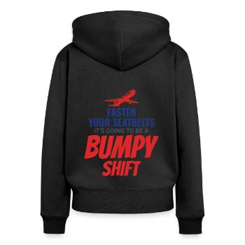 Flight Attendant Aviation Cabin Crew Airline Staff - Women's Premium Organic Zip Hoodie - black - Back - Julia (174cm)