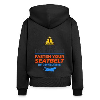 Flugbegleiter im Ruhestand Flugbegleiter Flugbegleiter - Frauen Premium Bio Zip Hoodie - Schwarz - Hinten - Julia (174cm)