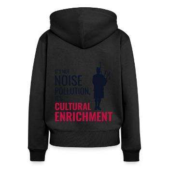 Instrument de joueur de cornemuse Musique écossaise - Sweat à capuche zippé Premium bio Femme - noir - Dos - Julia (174cm)