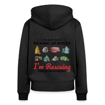 Rock Hound Collecting Collector Geology Geologist - Women's Premium Organic Zip Hoodie - black - Back - Julia (174cm)