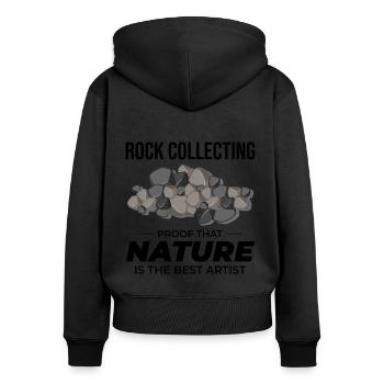Rock Hound Collecting Collector Geology Geologist - Women's Premium Organic Zip Hoodie - black - Back - Julia (174cm)