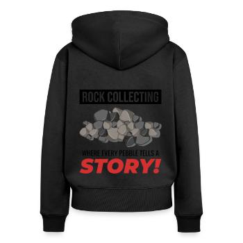 Rock Hound Collecting Collector Geology Geologist - Women's Premium Organic Zip Hoodie - black - Back - Julia (174cm)