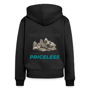 Rock Hound Collecting Collector Geology Geologist - Women's Premium Organic Zip Hoodie - black - Back - Julia (174cm)