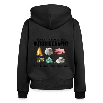 Rock Hound Collecting Collector Geology Geologist - Women's Premium Organic Zip Hoodie - black - Back - Julia (174cm)