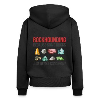 Rock Hound Collecting Collector Geology Geologist - Women's Premium Organic Zip Hoodie - black - Back - Julia (174cm)