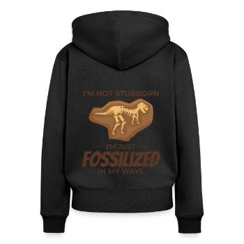 Fossilienjagd Paläontologie Sammler Geologie - Frauen Premium Bio Zip Hoodie - Schwarz - Hinten - Julia (174cm)