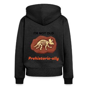 Fossil Hunting Paleontology Dinosaur Prehistoric - Women's Premium Organic Zip Hoodie - black - Back - Julia (174cm)