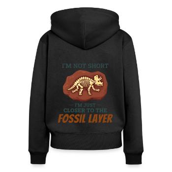 Dinosaur Dino Paleontologist Fossil Hunting - Women's Premium Organic Zip Hoodie - black - Back - Julia (174cm)