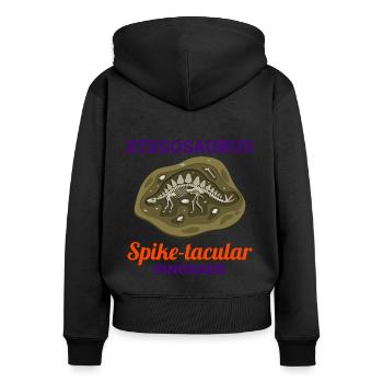 Stegosaurus Dinosaur Dino Fossil Hunting - Women's Premium Organic Zip Hoodie - black - Back - Julia (174cm)
