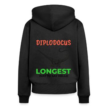 Diplodocus Dinosaur Fossil Hunting Paleontology - Women's Premium Organic Zip Hoodie - black - Back - Julia (174cm)