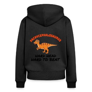 Pachycephalosaurus Dinosaurier Dino Paläontologe - Frauen Premium Bio Zip Hoodie - Schwarz - Hinten - Julia (174cm)