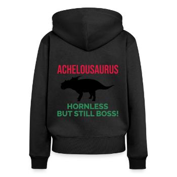 Achelousaurus Dinosaurier Dino Paläontologe Fossil - Frauen Premium Bio Zip Hoodie - Schwarz - Hinten - Julia (174cm)