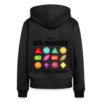 Crystal Collecting Rock Hunting Mineral Collector - Women's Premium Organic Zip Hoodie - black - Back - Julia (174cm)