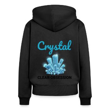 Crystal Collecting Rock Hunting Mineral Collector - Women's Premium Organic Zip Hoodie - black - Back - Julia (174cm)