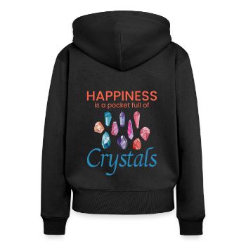 Crystal Collecting Rock Hunting Mineral Collector - Women's Premium Organic Zip Hoodie - black - Back - Julia (174cm)
