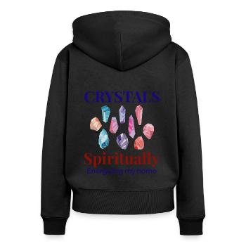 Crystal Collecting Rock Hunting Mineral Collector - Women's Premium Organic Zip Hoodie - black - Back - Julia (174cm)