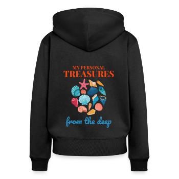 Seashells Collector Beachcomber Sea Shell Ocean - Women's Premium Organic Zip Hoodie - black - Back - Julia (174cm)