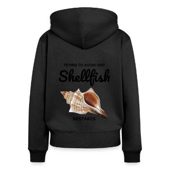 Conch Seashells Collector Beachcomber Sea Shell - Women's Premium Organic Zip Hoodie - black - Back - Julia (174cm)