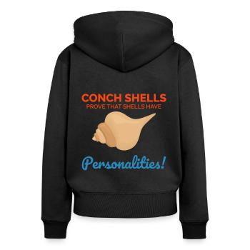 Muschel Muschel Sammler Beachcomber Muschel - Frauen Premium Bio Zip Hoodie - Schwarz - Hinten - Julia (174cm)