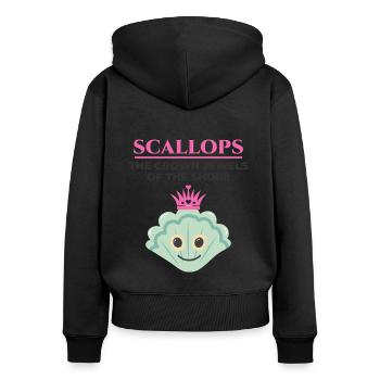 Jakobsmuscheln Sammler Strandräuber Schalentiere - Frauen Premium Bio Zip Hoodie - Schwarz - Hinten - Julia (174cm)