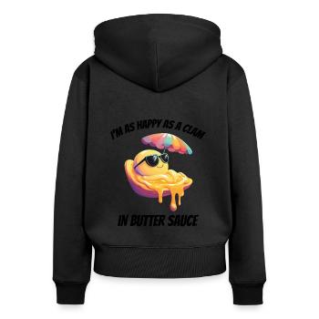Clam Shell Seashells Collector Beachcomber Beach - Women's Premium Organic Zip Hoodie - black - Back - Julia (174cm)