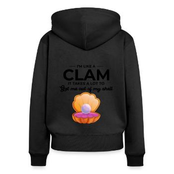 Muschelschalen Sammler Beachcomber Beach - Frauen Premium Bio Zip Hoodie - Schwarz - Hinten - Julia (174cm)