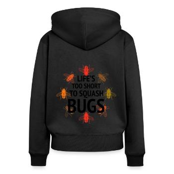 Collectionneur d’insectes Entomologie Entomologiste Amateur d’insectes - Sweat à capuche zippé Premium bio Femme - noir - Dos - Julia (174cm)