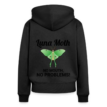 Papillon de nuit Animal Insect Collectionneur Entomologie - Sweat à capuche zippé Premium bio Femme - noir - Dos - Julia (174cm)