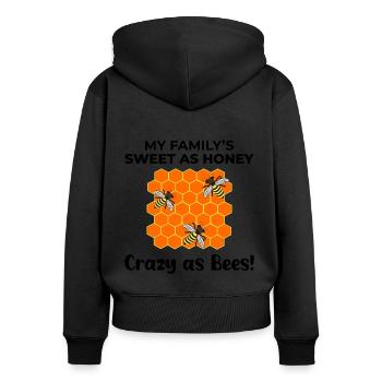 abeille abeille papa apiculteur famille abeille insecte - Sweat à capuche zippé Premium bio Femme - noir - Dos - Julia (174cm)