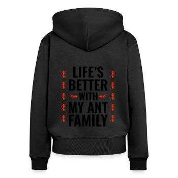 Ameisenhalter Ameisenliebhaber Entomologe Insektensammler - Frauen Premium Bio Zip Hoodie - Schwarz - Hinten - Julia (174cm)