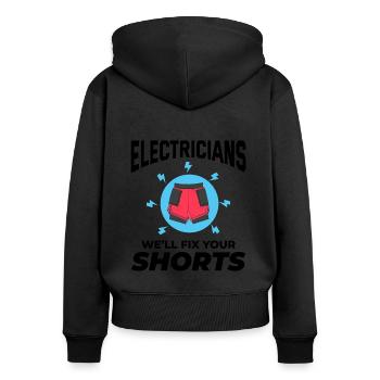 Electrician Humor Electrical Technician Engineer - Women's Premium Organic Zip Hoodie - black - Back - Julia (174cm)