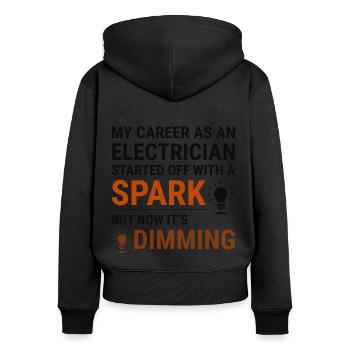 Electrician Humor Electrical Technician Engineer - Women's Premium Organic Zip Hoodie - black - Back - Julia (174cm)