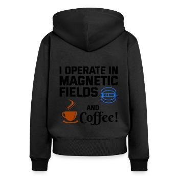 Électricien Humour Technicien en électricité Café - Sweat à capuche zippé Premium bio Femme - noir - Dos - Julia (174cm)