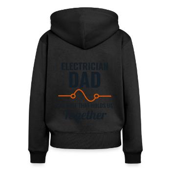 Elektriker Vater Elektriker Technikerfamilie - Frauen Premium Bio Zip Hoodie - Schwarz - Hinten - Julia (174cm)
