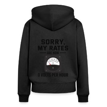 Retired Electrician: 0 Volts Per Hour - Women's Premium Organic Zip Hoodie - black - Back - Julia (174cm)