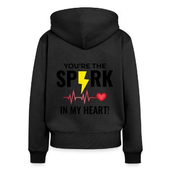 Electrician Valentine: Spark in My Heart - Women's Premium Organic Zip Hoodie - black - Back - Julia (174cm)