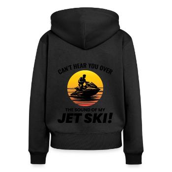Jetski Sonnenuntergang Abenteuer Wassersport Ozean Wellen - Frauen Premium Bio Zip Hoodie - Schwarz - Hinten - Julia (174cm)