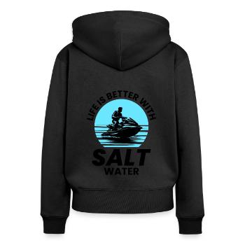 Jet Ski Sports nautiques Balade sur l’océan Tropical Adven - Sweat à capuche zippé Premium bio Femme - noir - Dos - Julia (174cm)