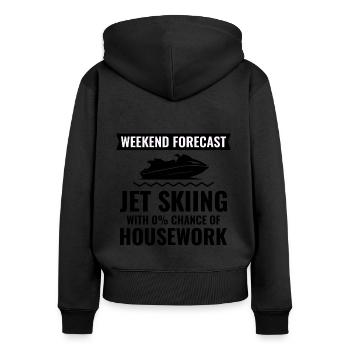 Escapade d’un week-end en jet ski - Sweat à capuche zippé Premium bio Femme - noir - Dos - Julia (174cm)