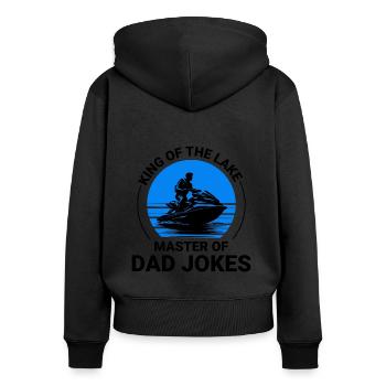 Le roi du lac, maître des blagues de papa : jet ski - Sweat à capuche zippé Premium bio Femme - noir - Dos - Julia (174cm)