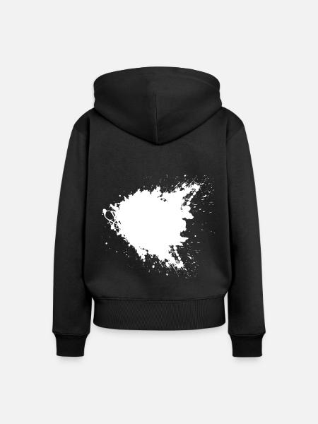 Großer Schwarzer Farbfleck - Frauen Premium Bio Zip Hoodie - Schwarz