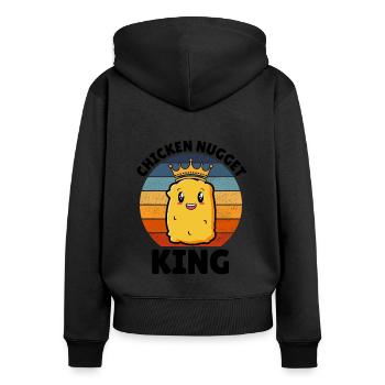 Chicken Nugget King Geburtstag Fast Food Lustig - Frauen Premium Bio Zip Hoodie - Schwarz - Hinten - Julia (174cm)
