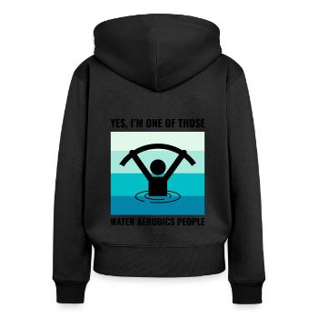 Water aerobics Aquatic fitness Aqua Exercise - Women's Premium Organic Zip Hoodie - black - Back - Julia (174cm)