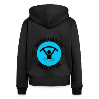 Water Aerobics Instructor Aquatic fitness Trainer - Women's Premium Organic Zip Hoodie - black - Back - Julia (174cm)