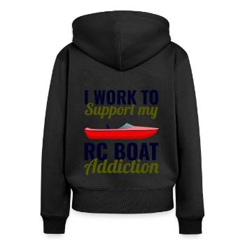 Rc Boat Racing Electric Powerboat Speedboat Race - Women's Premium Organic Zip Hoodie - black - Back - Julia (174cm)