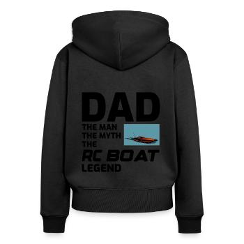 Rc Boat Racing Dad Race Bateau à moteur Fête des pères - Sweat à capuche zippé Premium bio Femme - noir - Dos - Julia (174cm)