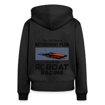 Rc Boat Racing Electric Powerboat Retirement Race - Women's Premium Organic Zip Hoodie - black - Back - Julia (174cm)