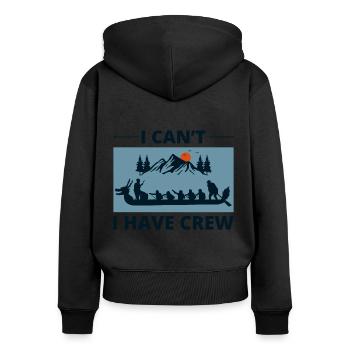 Drachenboot Racing Crew Paddlers Wassersport - Frauen Premium Bio Zip Hoodie - Schwarz - Hinten - Julia (174cm)